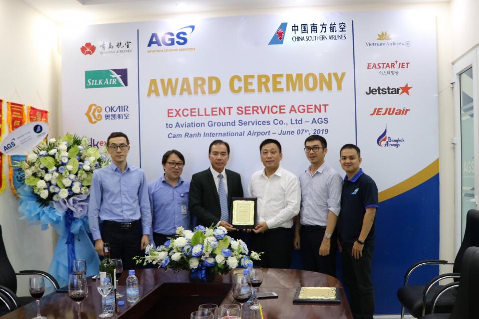 AGS TO BE HONORED WITH 2 PRESTIGIOUS AWARDS “EXELLENT SERVICE AGENT” AND “SAFETY HANDLE AWARD” FROM CHINA SOUTHERN AIRLINES